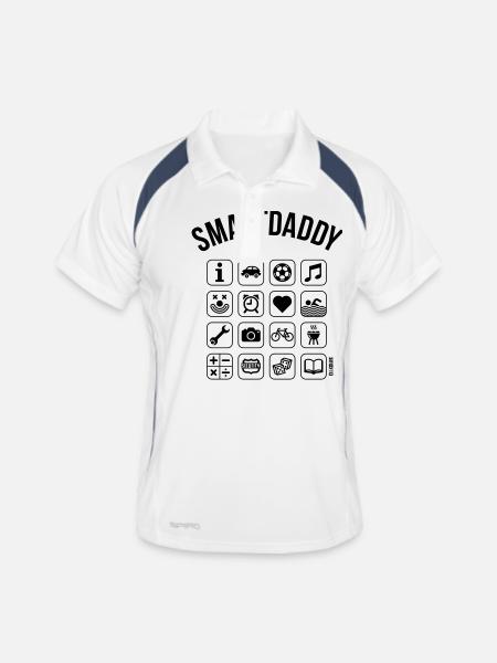 Smartdaddy (Papa / SVG) - Polo respirant Homme - blanc/marine - Devant