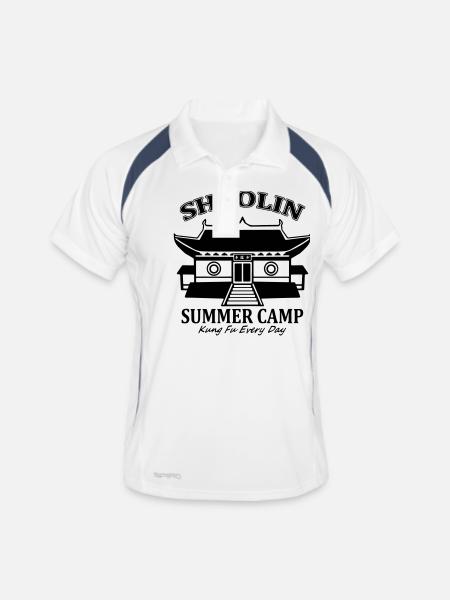 Shaolin Summer Camp - Polo respirant Homme - blanc/marine