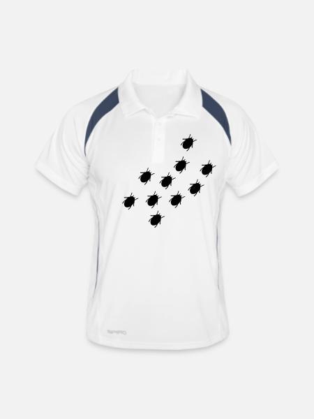 käfer - Männer Polo atmungsaktiv - Weiß/Navy - Vorne