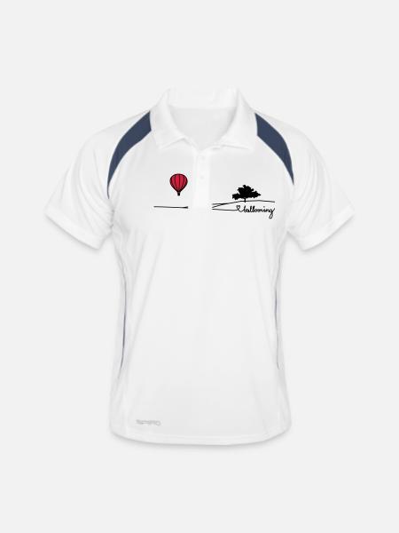 ballooning landscape - Männer Polo atmungsaktiv - Weiß/Navy - Vorne