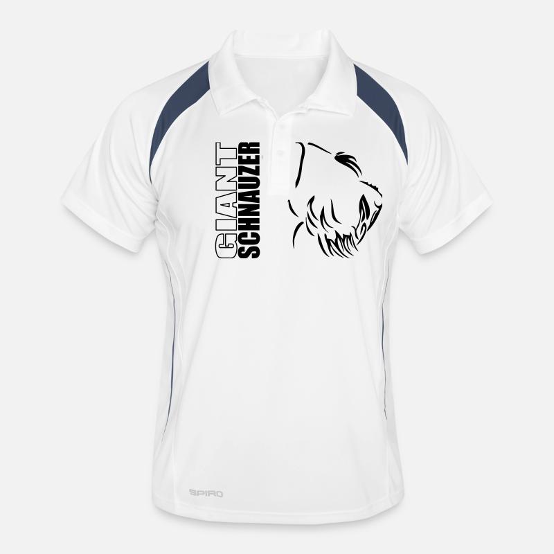 GIANT SCHNAUZER PROFIL - Männer Polo atmungsaktiv - Weiß/Navy
