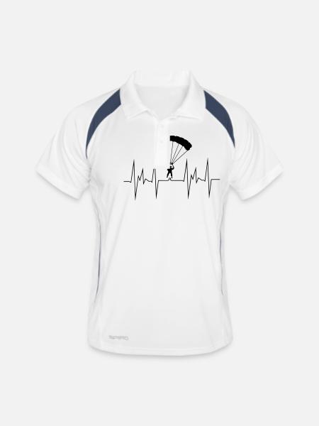 Heart beat parachute jumpers - Men's Polo breathable - white/navy - Front