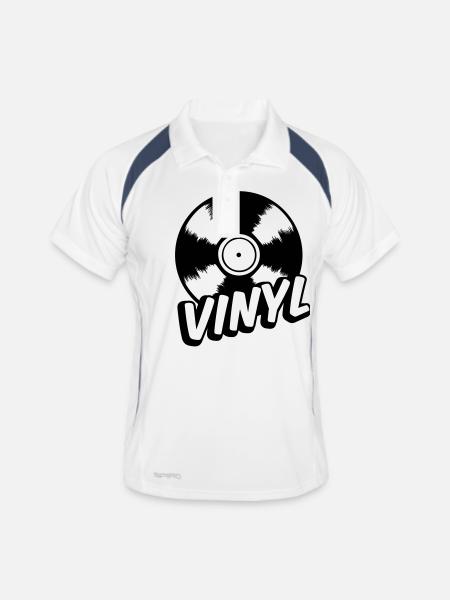 vinyl - Männer Polo atmungsaktiv - Weiß/Navy - Vorne
