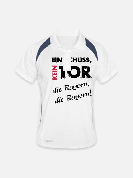 A shot a goal, Bayern - Men's Polo breathable - white/navy - Front