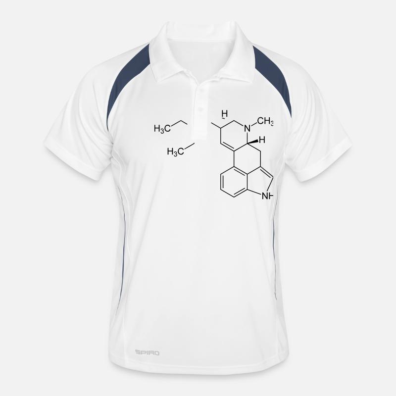 LSD Strukturformel - Männer Polo atmungsaktiv - Weiß/Navy