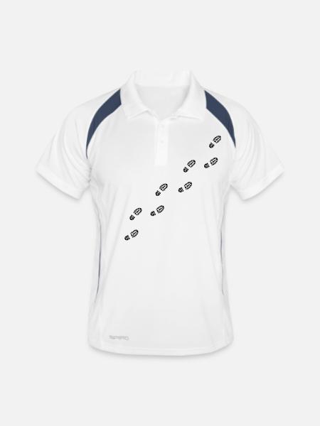 schuhabdruck_1__f1 - Polo respirant Homme - blanc/marine - Devant