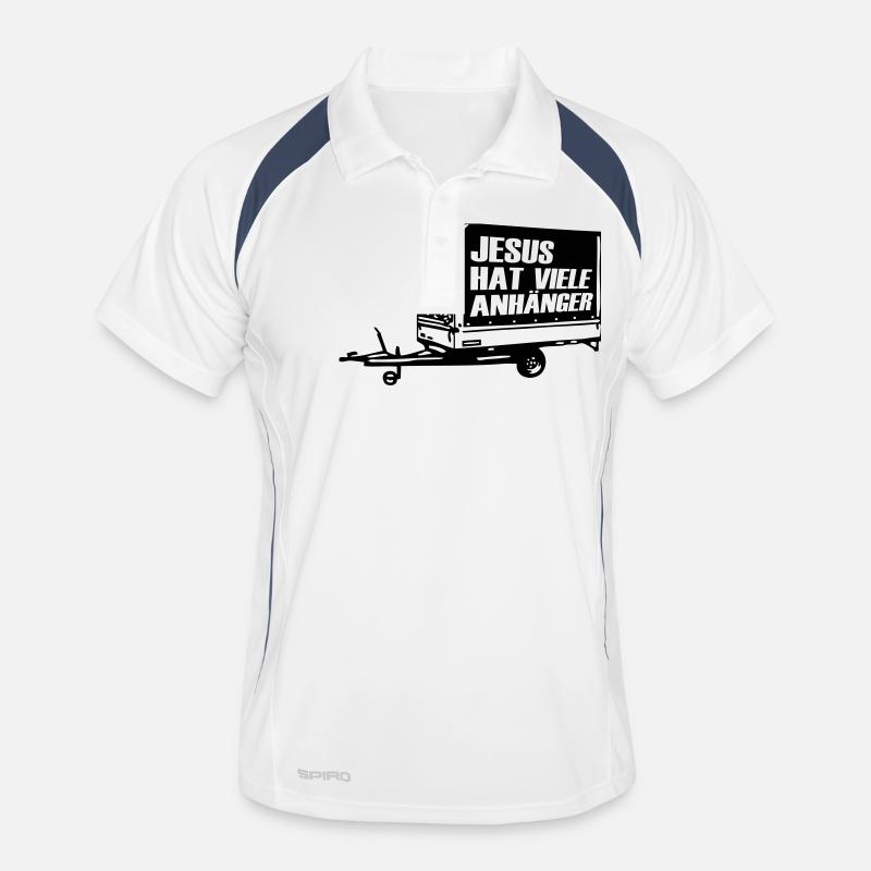 Jesus has many small trailer - Men's Polo breathable - white/navy