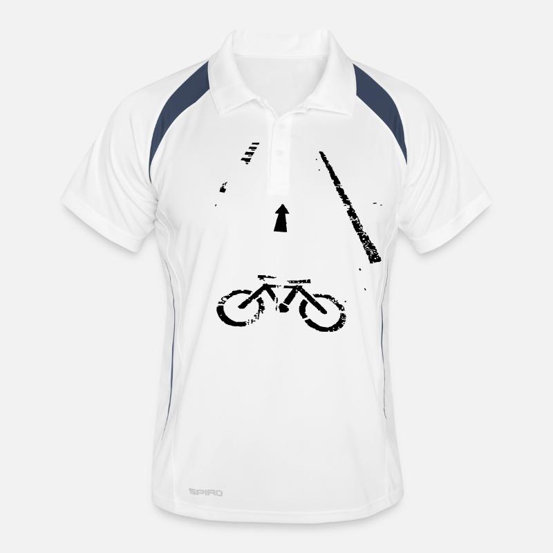 Bicycle - Männer Polo atmungsaktiv - Weiß/Navy