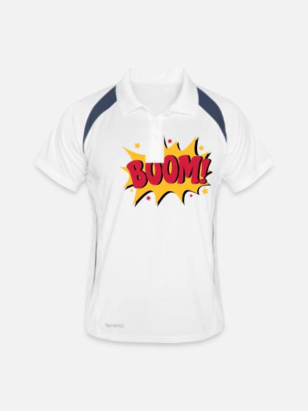 Boom - Polo respirant Homme - blanc/marine - Devant