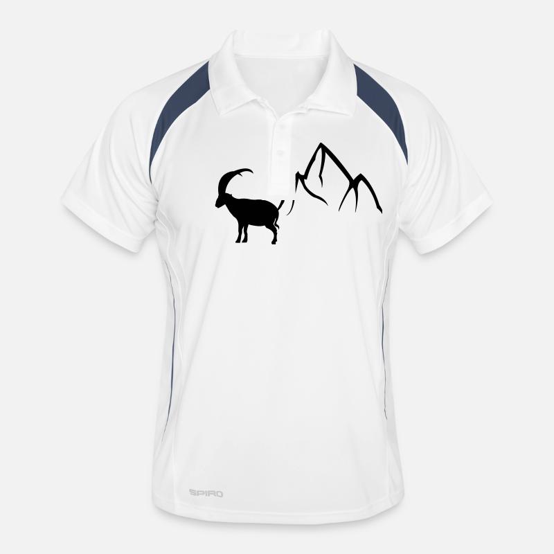 steinbock2 - Männer Polo atmungsaktiv - Weiß/Navy