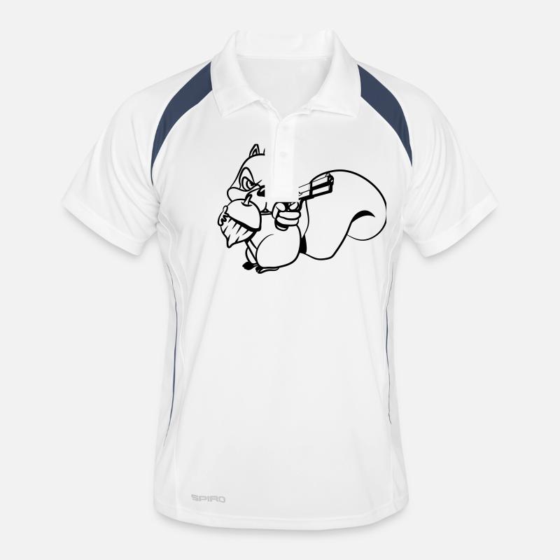 Squirrel witty nut gun Men's Polo breathable