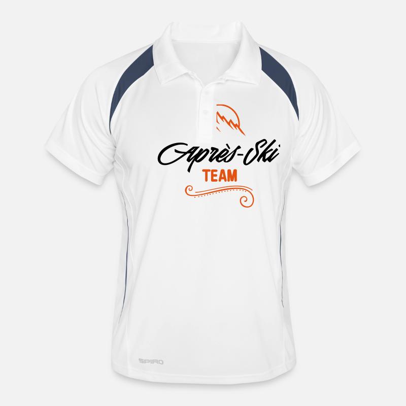 apres ski team - Männer Polo atmungsaktiv - Weiß/Navy