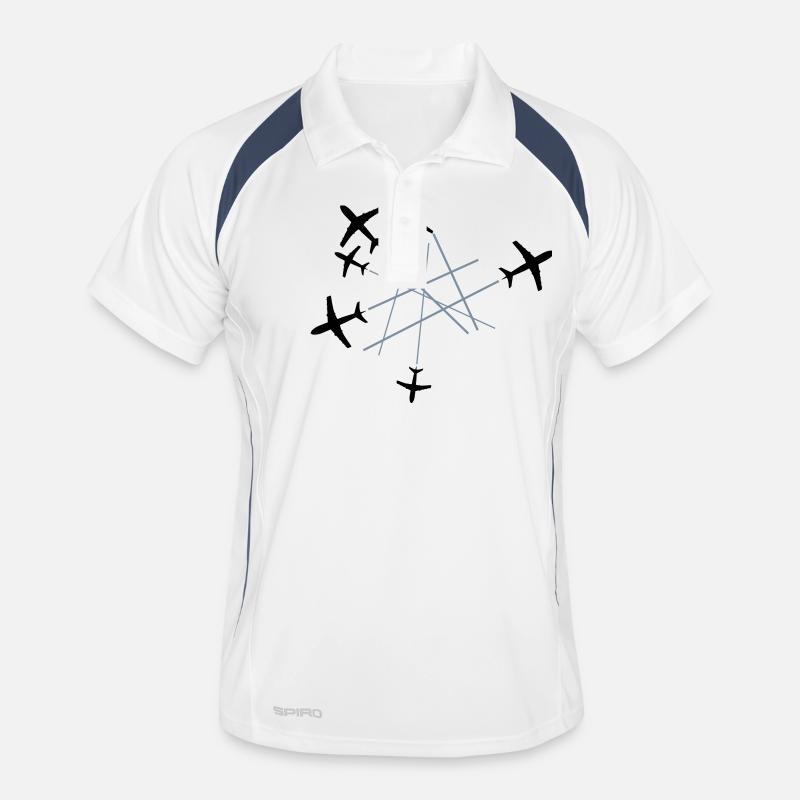 chemtrails many lines top down plane fly pilot mac Men's Polo breathable
