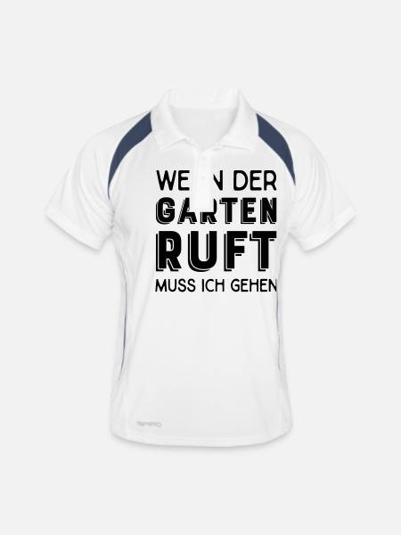 Hobbygärtner - Männer Polo atmungsaktiv - Weiß/Navy - Vorne
