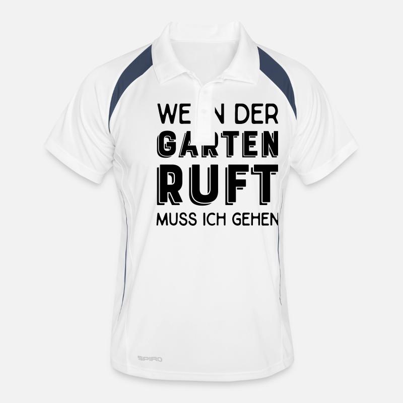 Hobbygärtner - Männer Polo atmungsaktiv - Weiß/Navy