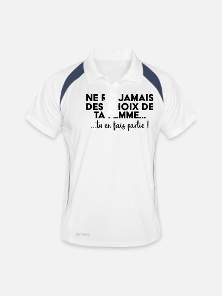 Ne ris jamais des choix de ta femme ! - Polo respirant Homme - blanc/marine - Devant
