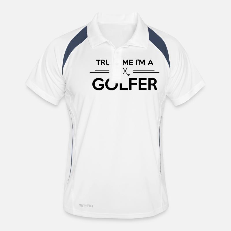 Trust me I'm a golfer - Männer Polo atmungsaktiv - Weiß/Navy