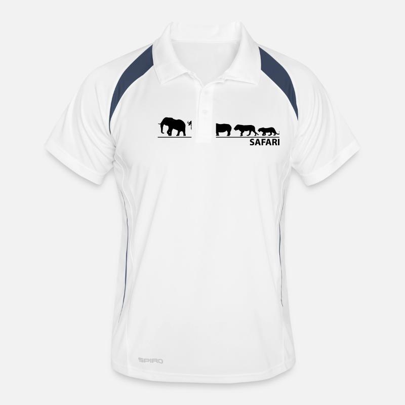 The big five - Männer Polo atmungsaktiv - Weiß/Navy