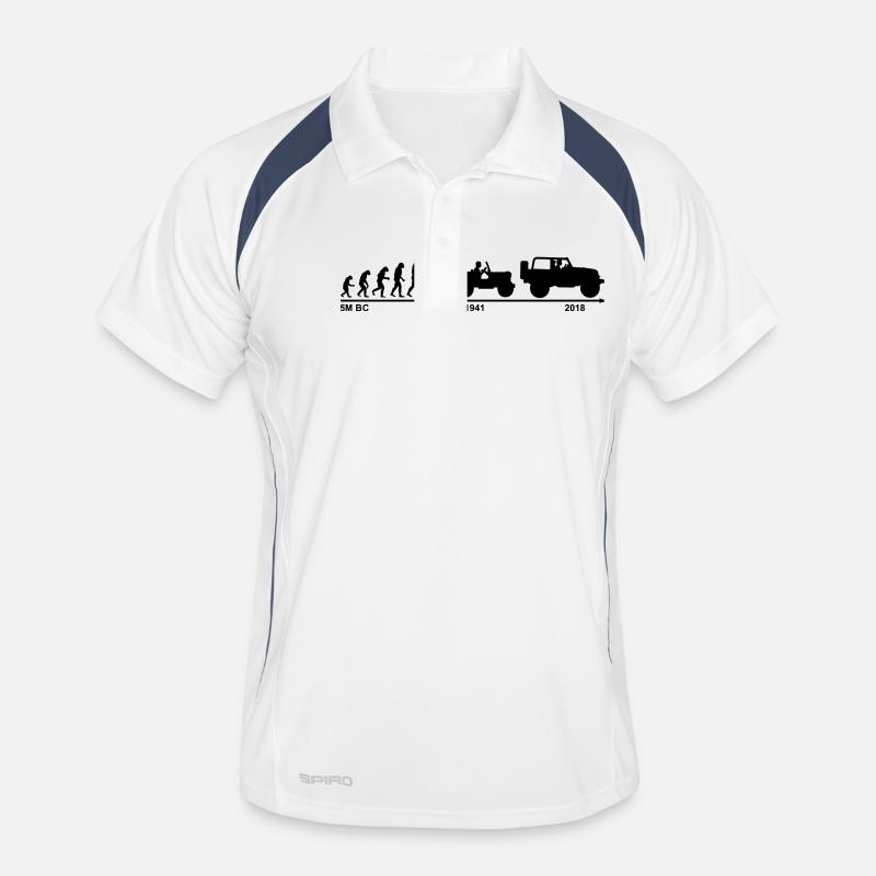 jeep evolution - Männer Polo atmungsaktiv - Weiß/Navy
