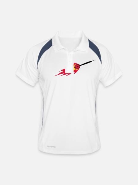 Dart Fire - Männer Polo atmungsaktiv - Weiß/Navy - Vorne