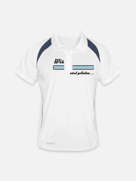Wissen wird geladen... - Männer Polo atmungsaktiv - Weiß/Navy - Vorne