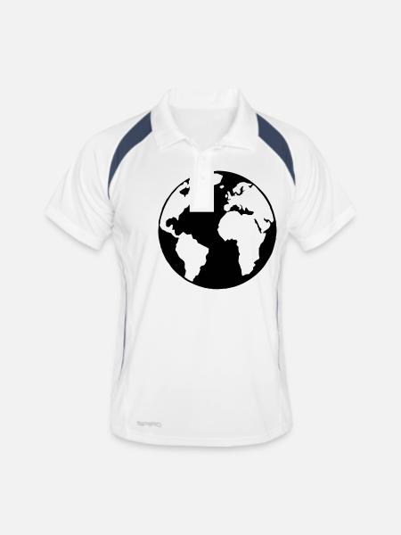 globe - Polo respirant Homme - blanc/marine