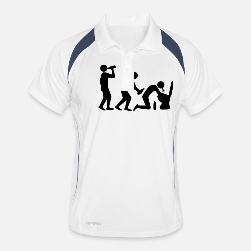 Drunken Evolution - Polo respirant Homme - blanc/marine