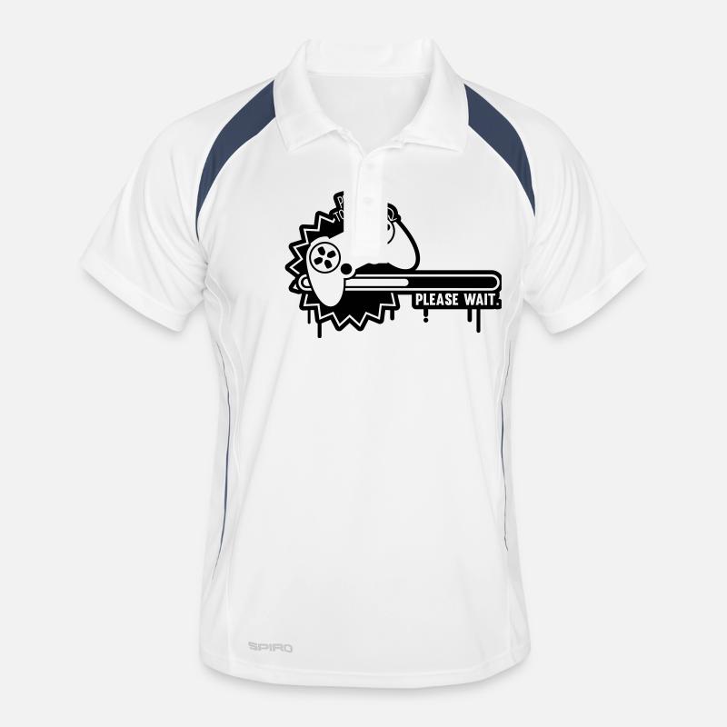 _loading_2_f1 - Männer Polo atmungsaktiv - Weiß/Navy