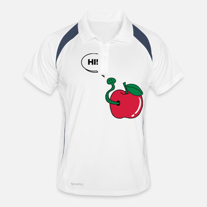 wurm_hi_02 - Männer Polo atmungsaktiv - Weiß/Navy
