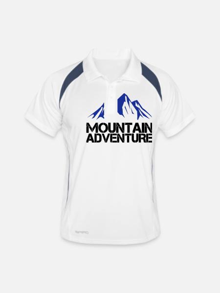 Mountain Adventure - Männer Polo atmungsaktiv - Weiß/Navy - Vorne