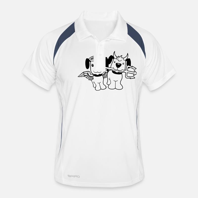 2 Dogs Angel Devil Satan Heaven Hell Conscience Men's Polo breathable