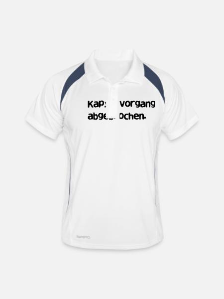 Kapiervorgang abgebrochen_v2 - Männer Polo atmungsaktiv - Weiß/Navy