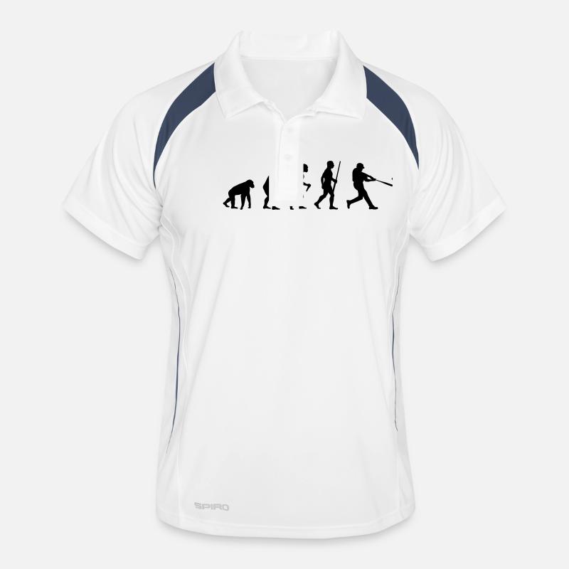 Baseball Evolution - Männer Polo atmungsaktiv - Weiß/Navy