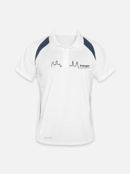 horizon obtenir - Polo respirant Homme - blanc/marine - Devant
