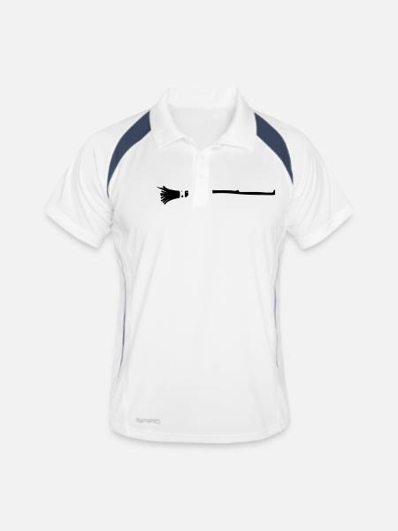 Besen ganz - Männer Polo atmungsaktiv - Weiß/Navy - Vorne