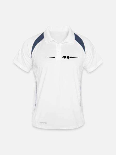 poker_symbol_design_1 - Polo respirant Homme - blanc/marine - Devant