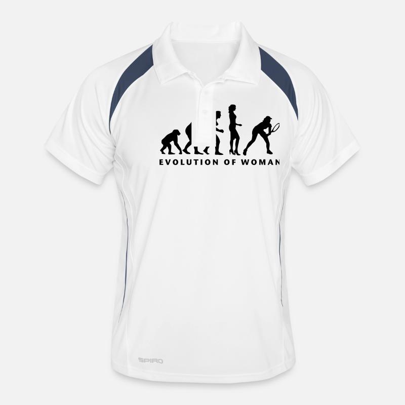 evolution_female_tennis_b_1c - Männer Polo atmungsaktiv - Weiß/Navy