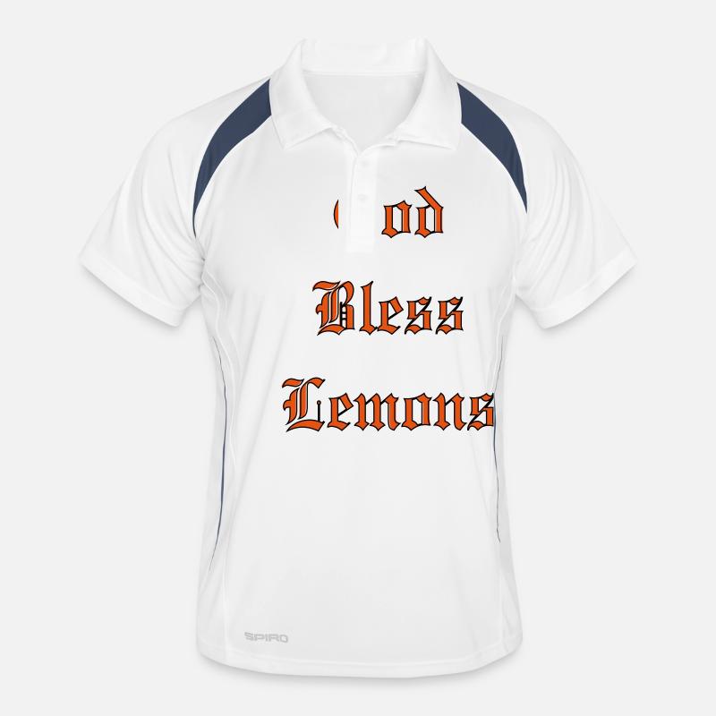 GodBlessLemons - Männer Polo atmungsaktiv - Weiß/Navy