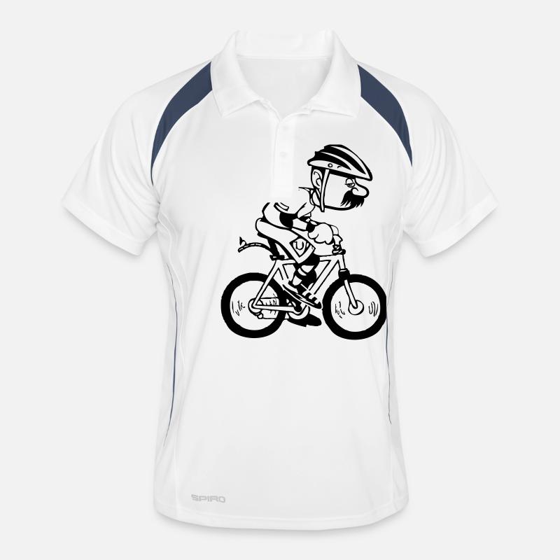 fahrrad witzig comic alter mann Men's Polo breathable