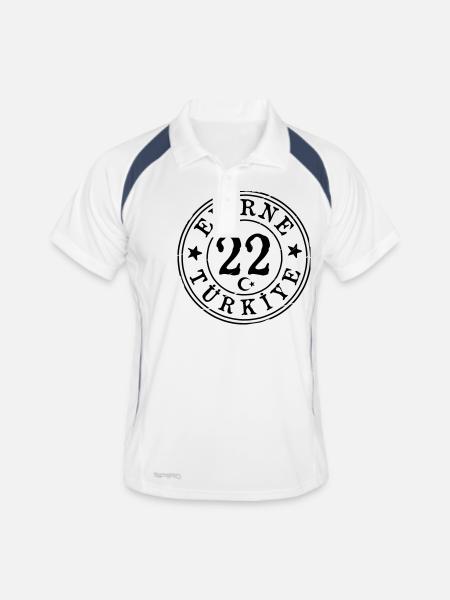 Edirne 22 Vintage - Männer Polo atmungsaktiv - Weiß/Navy - Vorne
