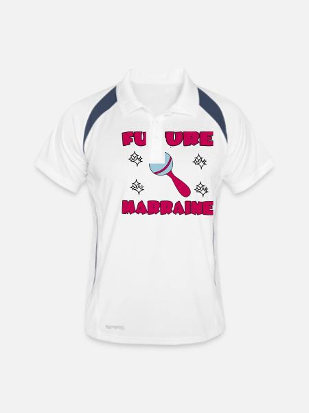 FUTURE MARRAINE - Polo respirant Homme - blanc/marine - Devant