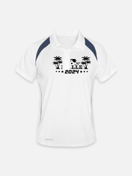 MALLE 2024 - Polo respirant Homme - blanc/marine - Devant
