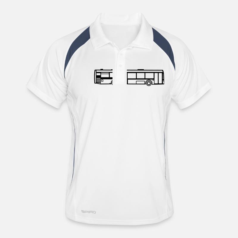 Bus - Männer Polo atmungsaktiv - Weiß/Navy