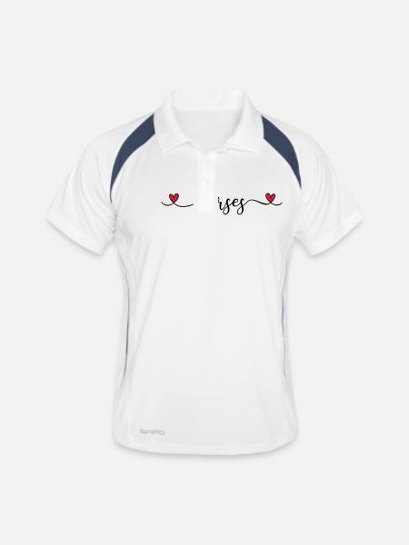 J'aime les chevaux - Polo respirant Homme - blanc/marine - Devant