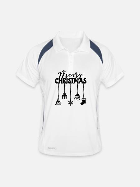 Christmas hanging décor - Men's Polo breathable - white/navy - Front