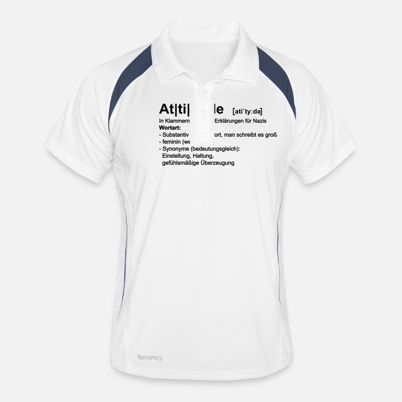 Attitüde - Männer Polo atmungsaktiv - Weiß/Navy
