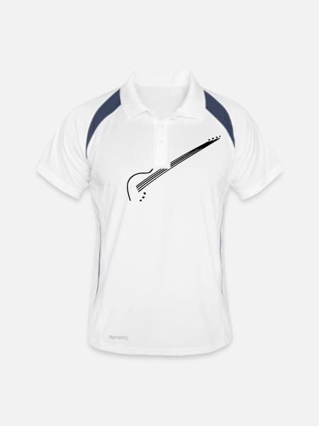 E-bass - Polo respirant Homme - blanc/marine - Devant