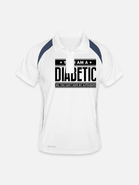 Yes I am a diabetic no you cant have aut - Men's Polo breathable - white/navy - Front