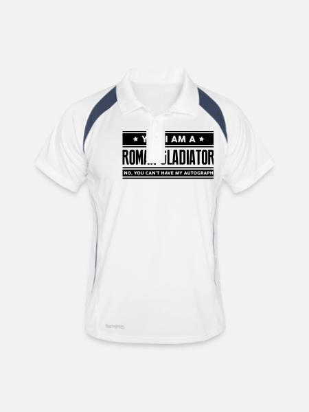 Yes I am a roman gladiator no you cant h - Men's Polo breathable - white/navy - Front