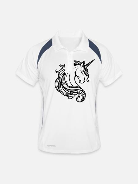 Licorne - Polo respirant Homme - blanc/marine - Devant